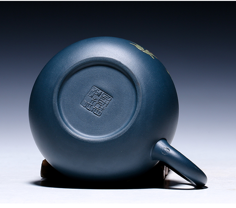 純手工紫砂壺，小巧琺瑯印花紫砂壺